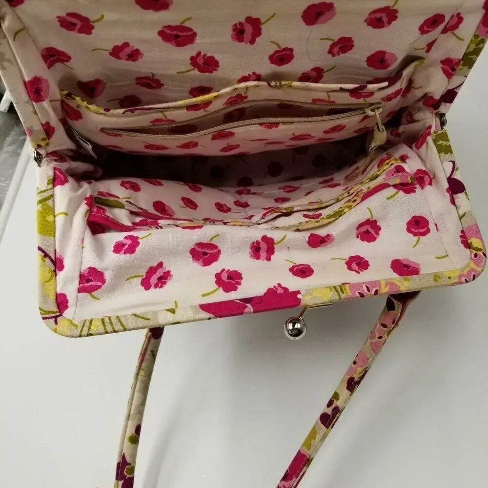 Vera Bradley Womens Pink Shoulder Bag Made Me Blush Alice Kisslock Pocketbook